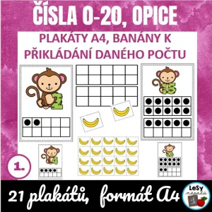 Čísla 0-20, opice