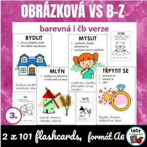 Obrázková vyjmenovaná slova B-Z - flashcards, formát A6