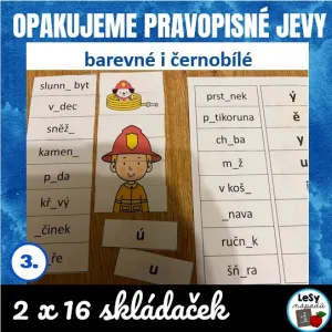 Opakujeme pravopisné jevy ze 2. ročníku se skládačkou