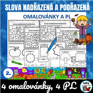 Slova nadřazená a podřazená - omalovánky