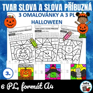 Tvar slova a slova příbuzná - omalovánky a PL