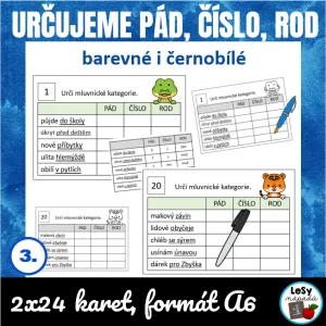 Určujeme pád, číslo a rod podstatných jmen