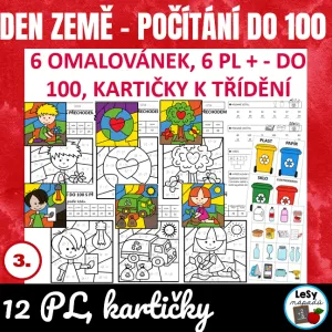 Den Země - počítání do 100 s omalovánkou