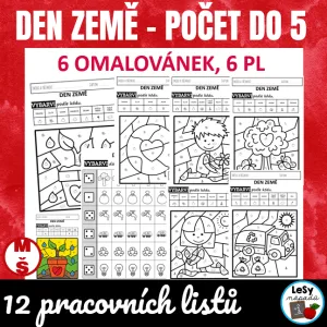 Den Země - počet od 5 s omalovánkou