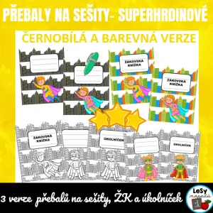 SADA - superhrdinové, přebaly na sešity A5