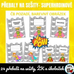 Superhrdinové - přebaly na sešity barevný obrázek