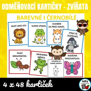 Zvířata - odměňovací motivační kartičky