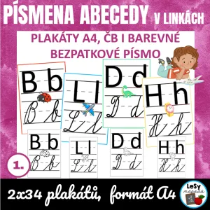 Písmena abecedy v linkách - bezpatkové písmo