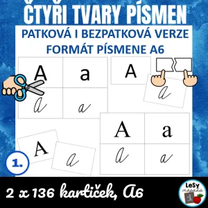 Čtyři tvary písmen - kartičky