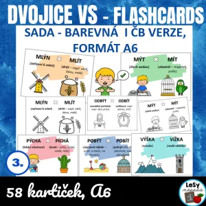 SADA - dvojice VS, flashcards, barevná i čb verze