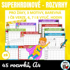 Superhrdinové - rozvrh hodin pro žáky
