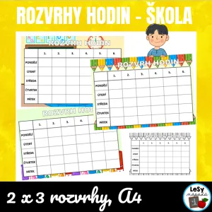 Rozvrhy hodin - škola, zdarma
