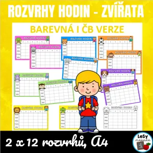 Rozvrhy hodin - zvířata