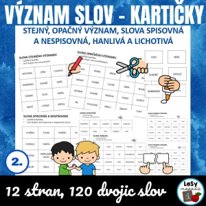 Význam slov - dvojice slov na kartičkách