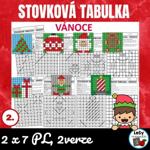 Stovková tabulka - Vánoce