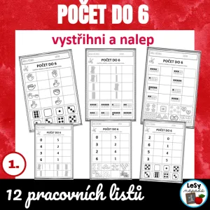 Počet do 6 - vystřihni a nalep