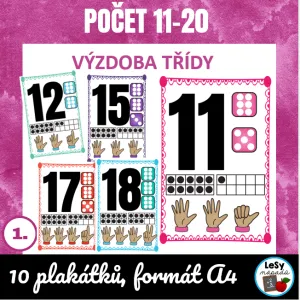 Počet 11 - 20 výukové plakáty