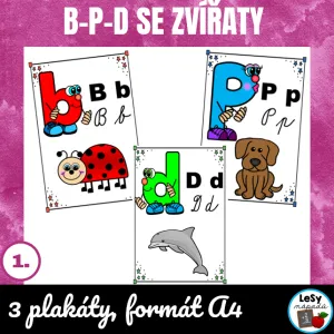 Písmena B-P-D se zvířaty