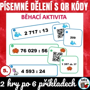 Písemné dělení s QR kódy - běhací aktivita
