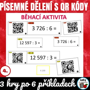Písemné dělení jednociferným dělitelem s QR kódy