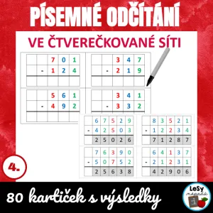 Písemné odčítání ve čtverečkované síti