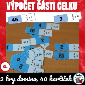 Zlomky - výpočet části celku, domino