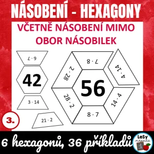 Násobení mimo obor násobilek - hexagony