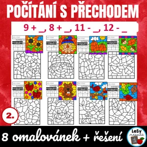 Počítání do 20 s přechodem desítky - omalovánky