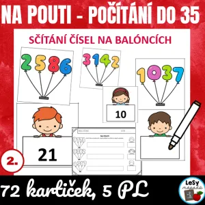 Na pouti - sčítání čísel na balóncích