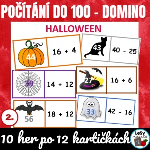 Halloween - počítání do 100 (domino)