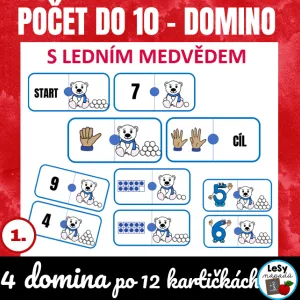 Domino s ledním medvědem - počet do 10