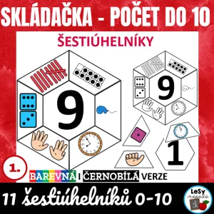 Počet do 10 - skládačka šestiúhelníky