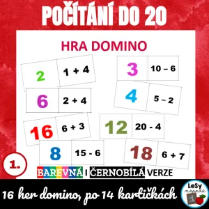 Domino pro prvňáky - počítání do 20