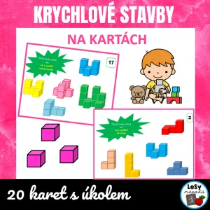 Krychlové stavby s úkoly na kartách