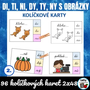 Di, ti, ni - kolíčkové karty s psacím písmem