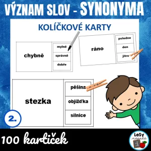 Význam slov, synonyma - kolíčkové karty