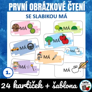 První obrázkové čtení se slabikou MÁ.