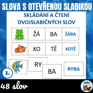 Skládání slov - 2 otevřené slabiky