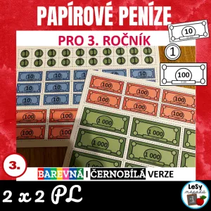 Papírové peníze pro 3. ročník