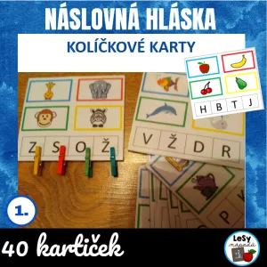 Náslovná hláska - kolíčkové karty