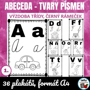 Abeceda - čb, černý rámeček