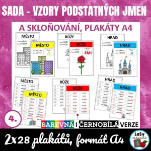 SADA - Vzory podstatných jmen, plakáty