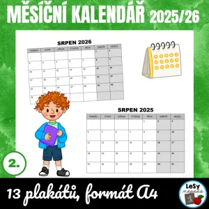 Měsíční kalendář 2025/2026, zdarma