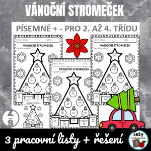 Vánoční stromeček - písemné počítání, zdarma