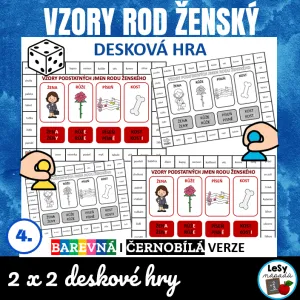Vzory podstatných jmen - rod ženský, desková hra