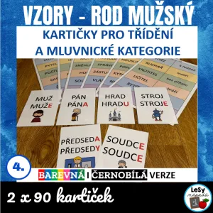 Vzory - kartičky pro třídění, rod mužský