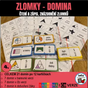 Zlomky - domina, čtení a zápis zlomku