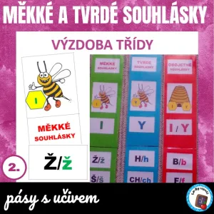 Měkké a tvrdé souhlásky - pásy s učivem