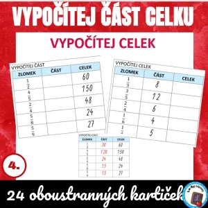 Vypočítej celek - vypočítej část celku