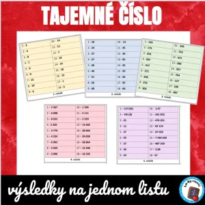 Tajemné číslo - výsledky na jednom listu A4 - zdarma